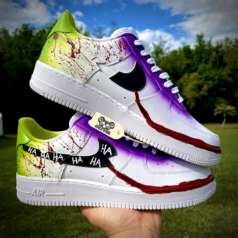 Sneakers  Womens Air Force 1 Custom Shoes Joker Why So Serious AF1 Custom  Sneaker
